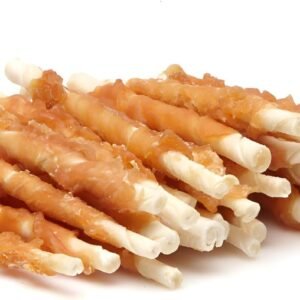 PALITOS DE PIEL DE BUEY ENROLLADOS CON POLLO DESHIDRATADO