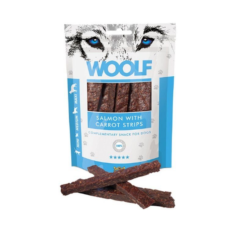 WOOLF TIRAS DE SALMON Y ZANAHORIA 100G