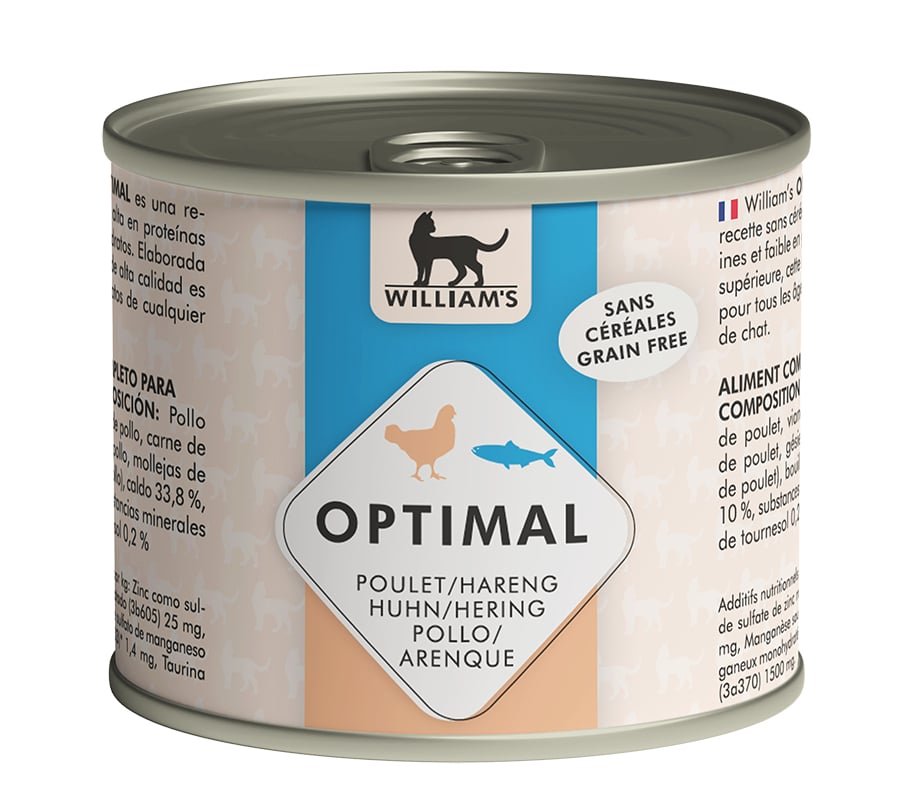 WILLIAM’S OPTIMAL GRAIN FREE POLLO & ARENQUE 190G